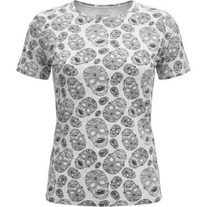 Koton Mens Sugar Skull Graphic T-Shirt Slim Fit White Black NWT Size M 1062